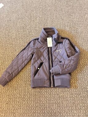 Penelope Leprevost Junior Quilted Bomber Jacket Navy Equestrian Coat NWT